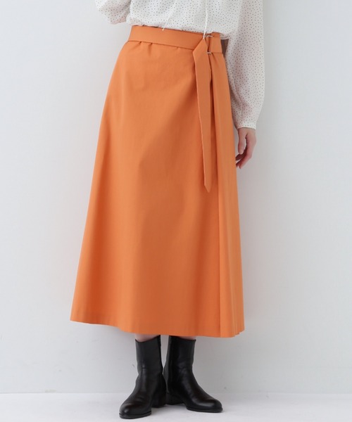 human woman（ヒューマンウーマン） スカート ベルト付き巻きスカート