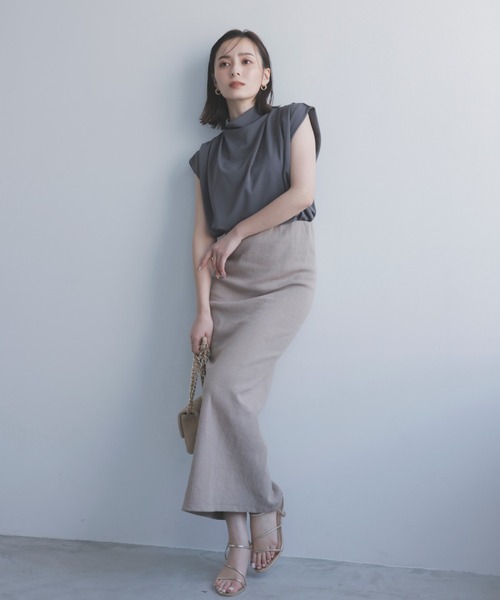 新品未使用 anuans スカート SMALL グレー レディース anuans スカート リブカットタイトスカート : ZOZOTOWN Yahoo!店