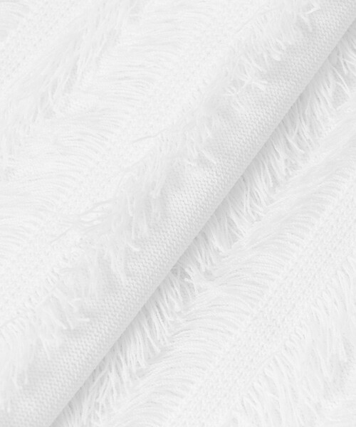 allureville アルアバイルホワイトフリンジフレンチスリーブニット allureville - allureville アルアバイルホワイトフリンジフレンチ