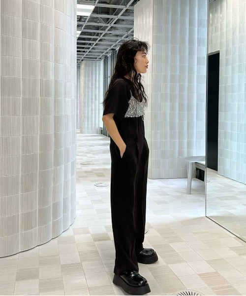 AMERI KARAMI RELAX ROMPERS オールインワン Ameri（アメリ） オールインワン GEORGETTE RELAX ROMPERS レディース