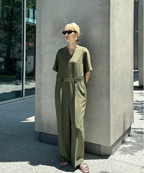 AMERI KARAMI RELAX ROMPERS オールインワン Ameri（アメリ） オールインワン GEORGETTE RELAX ROMPERS レディース