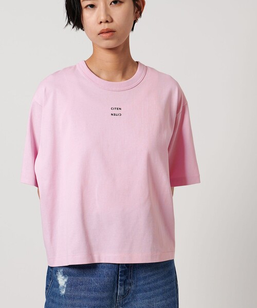 tシャツ ビーチプリントボクシーフィットTシャツ レディース CITEN tシャツ 「CITEN」ボクシー フィット Tシャツ レディース