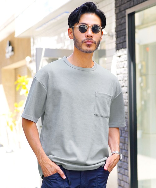 JIGGYS SHOP（ジギーズショップ） tシャツ 楊柳ジャガードポケット付き