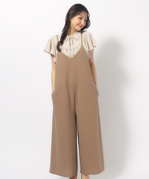 【新品未使用】Loungedress カットジョーゼットオールインワンサロペット Loungedress】カットジョーゼットオールインワン[品番