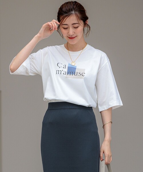 tシャツ 「洗える」Ca mamuse ロゴ TEE レディース