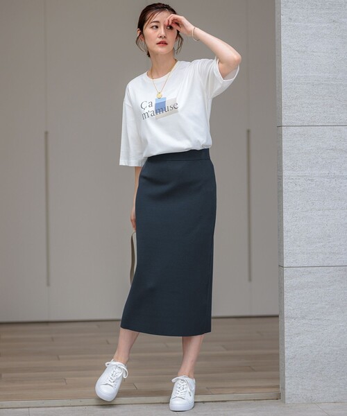 23区 tシャツ 「洗える」Ca mamuse ロゴ TEE レディース