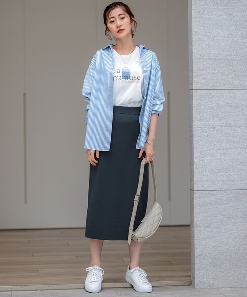 tシャツ 「洗える」Ca mamuse ロゴ TEE レディース 23区 tシャツ 「洗える」Ca mamuse ロゴ TEE レディース
