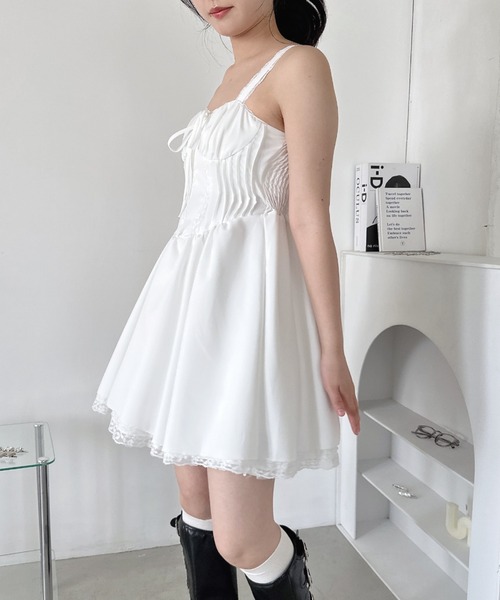 Loueme ワンピース レースピンタックフレアワンピース : ZOZOTOWN