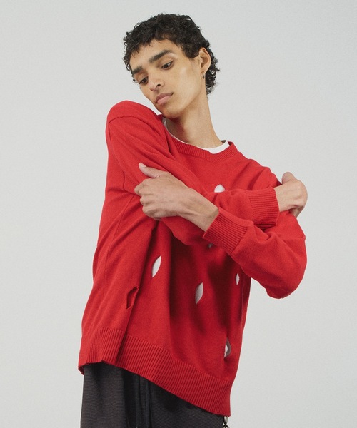 JieDa（ジエダ） セーター ニット HOLE CREW KNIT メンズ レディース 