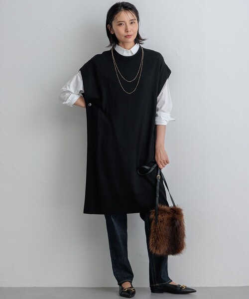 ベスト ジレ 「洗える」コンパクトウール ロングベスト レディース 23区 ベスト ジレ 「洗える」コンパクトウール ロングベスト