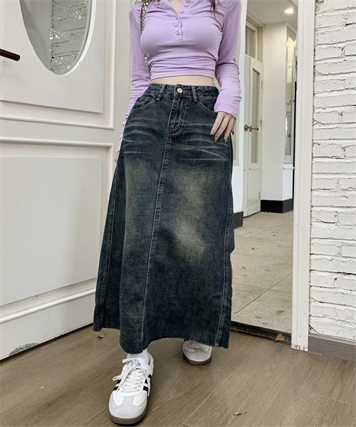 【DRKSHDW】SS24 LIDO スリバード ダメージ加工 デニム スカート DRKSHDW】SS24 LIDO スリバード ダメージ加工 デニム スカート
