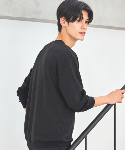 メンズ ハイゲージ クルーネック プルオーバー ESSENTIALS WARDROBE tシャツ ハイゲージケーブル長袖クルーネック