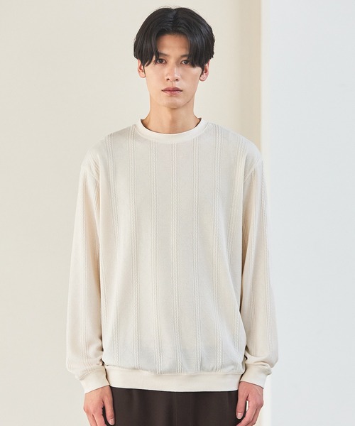 ESSENTIALS WARDROBE tシャツ ハイゲージケーブル長袖クルーネック