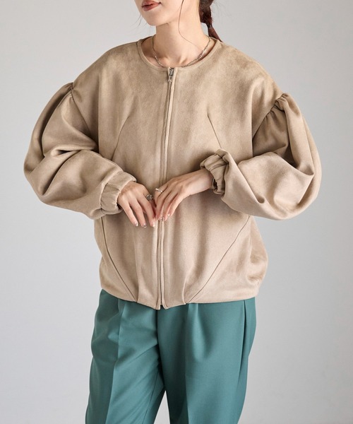 ウォッシュドジップアップジャケット - ベージュ | ZARA Japan
