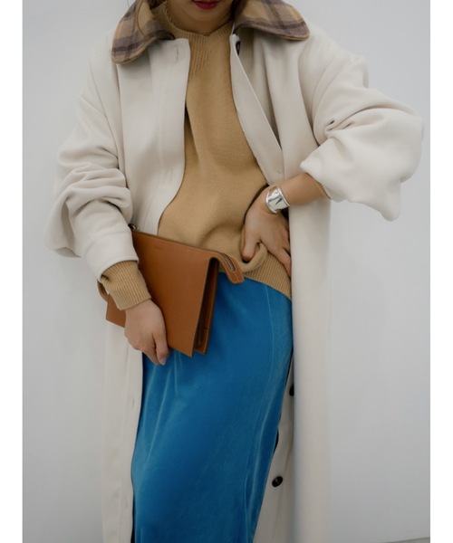 ステンカラーコート コート stand fall check coat レディース