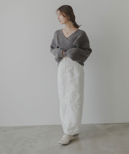 ニット セーター 2WAYクロスニット レディース rectangle ニット セーター 2wayクロスデザインニットトップス