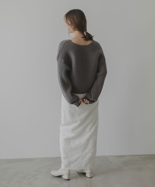 ニット セーター 2WAYクロスニット レディース rectangle ニット セーター 2wayクロスデザインニットトップス