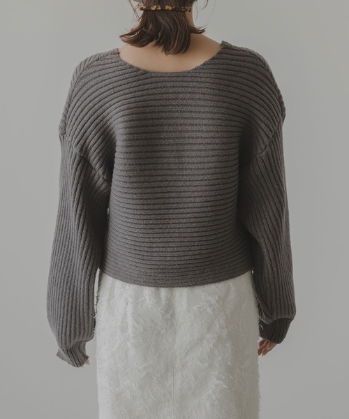 rectangle ニット セーター 2wayクロスデザインニットトップス