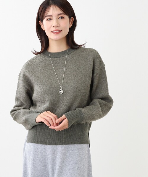 ニット セーター 「SALE／洗える」ふくれジャカードニット レディース