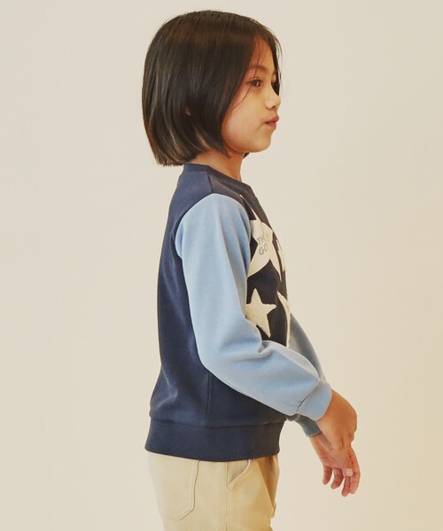 THE SHOP TK トレーナー 「100-160」星さがら刺繍裏毛プルオーバー