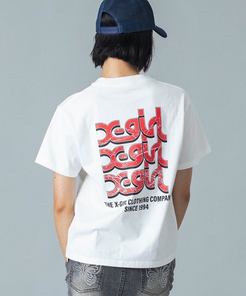 エックスガール X-girl DRIPPING PAINT LOGO S/S TEE ドリッピング ペイント 半袖 Tシャツ レディース ストリート ブランド 新品 正規品 X-girl tシャツ DRIPPING PAINT LOGO S/S TEE レディース