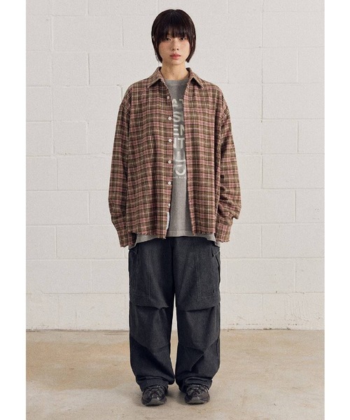 ブラウス シャツ 「UNISEX」Filluminate／GEEK チェックシャツ レディース メンズ ALAND ブラウス シャツ 「UNISEX」Filluminate／GEEK チェック