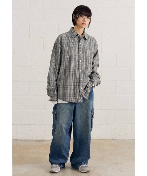 ブラウス シャツ 「UNISEX」Filluminate／GEEK チェックシャツ レディース メンズ ALAND ブラウス シャツ 「UNISEX」Filluminate／GEEK チェック
