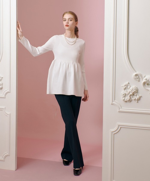 【美品】LOULOU WILLOUGHBY タフタペプラムジゴプルオーバー LOULOU WILLOUGHBY】ペプラムニットプルオーバー|allureville OFFICIAL