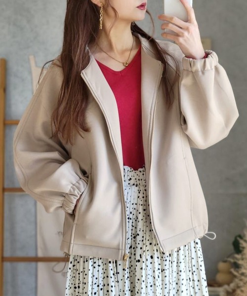 libelle more ブルゾン アウター ダンボールポンチ ノーカラー