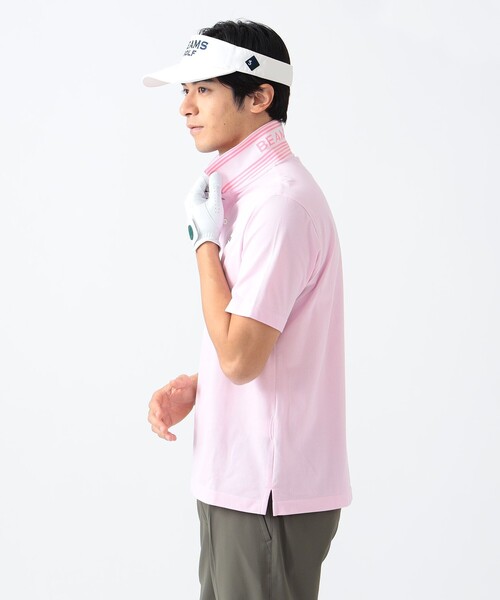BEAMS GOLF ポロシャツ PURPLE LABEL / 襟裏ロゴ シャンブレー