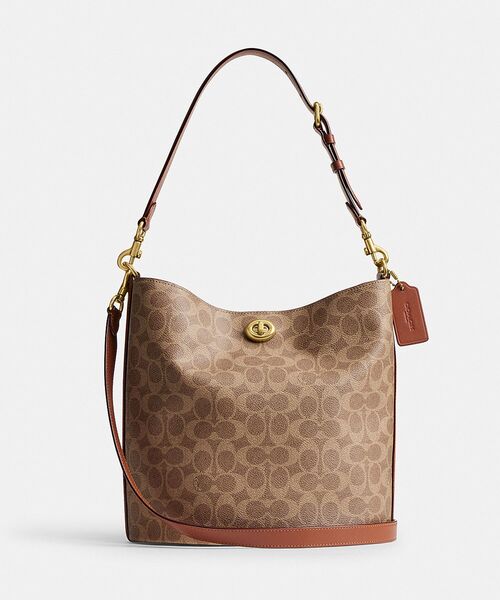 COACH シグネチャーキャンバスのウィローソフトバケットバッグ ウィロウ ソフト バケット バッグ・シグネチャー キャンバス