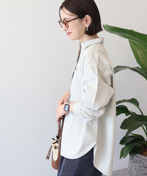 ぽぽ❤️新品タグ付 yori バックタック入り オーバーサイズシャツ ヨリ AMERICAN HOLIC（アメリカンホリック） ブラウス シャツ バックタック