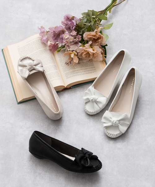 JELLY BEANS デッキシューズ モカシン ダブルリボンモールドソール  