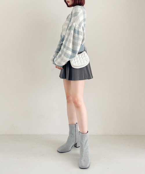 「Heather」 ショートブーツ L シルバー レディース_画像3