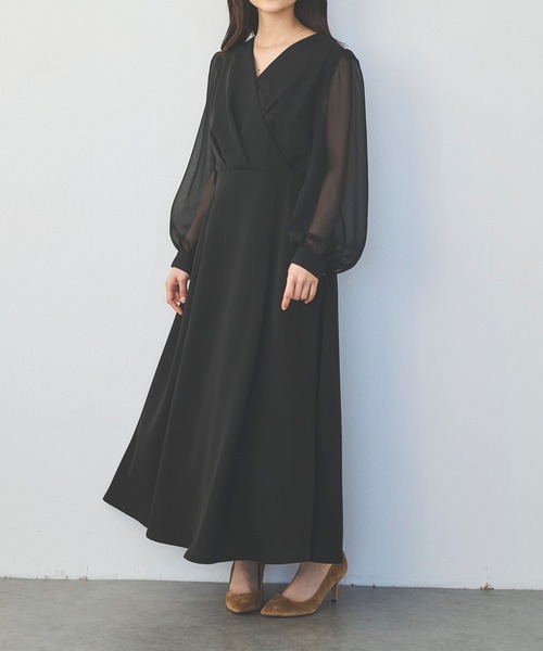 sirin カシュクールワンピース Sirin ワンピース シアースリーブカシュクールワンピース「日本