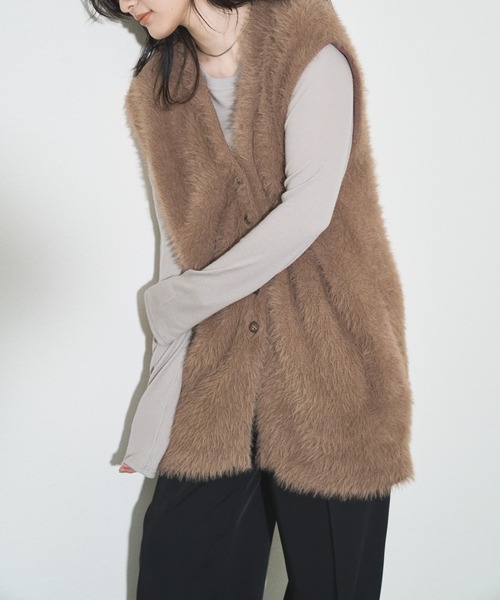 「Audrey and John Wad」 ベスト FREE ライトブラウン レディース_画像2