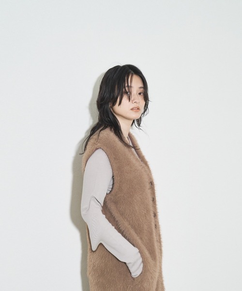 「Audrey and John Wad」 ベスト FREE ライトブラウン レディース_画像4