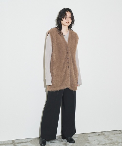 「Audrey and John Wad」 ベスト FREE ライトブラウン レディース_画像5