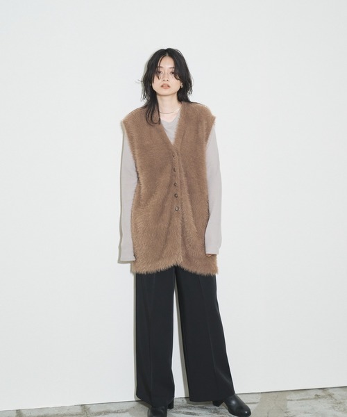 「Audrey and John Wad」 ベスト FREE ライトブラウン レディース_画像6