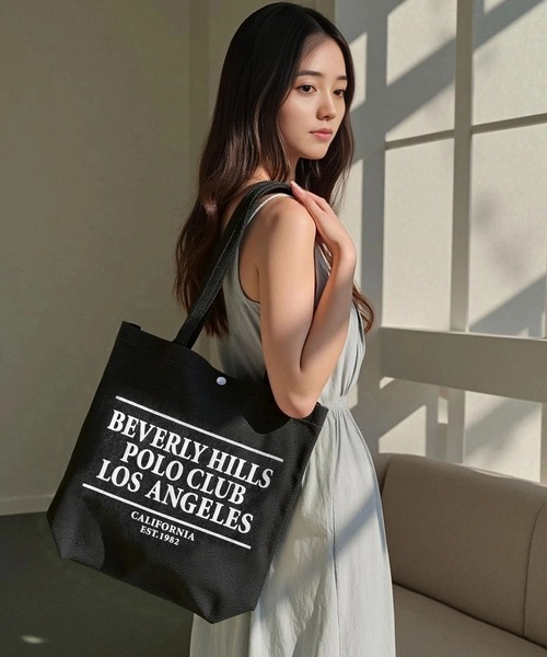 未使用品 ビバリーヒルズ ポロクラブ キャンバス トートバッグ　A4ファイル可 BHPC ビバリーヒルズポロクラブ トートバッグ メンズ 大容量 a4