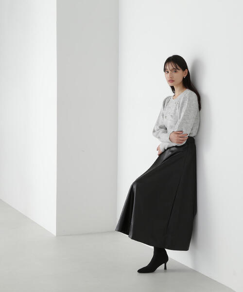 「NATURAL BEAUTY BASIC」 長袖ニット FREE グレー レディース_画像3