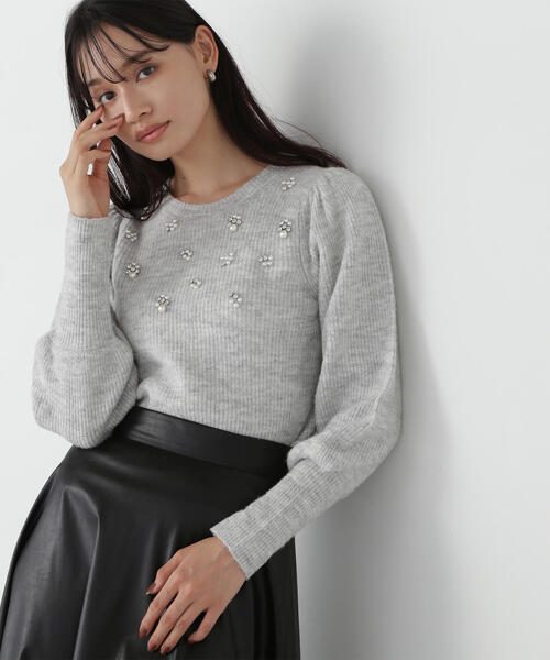 「NATURAL BEAUTY BASIC」 長袖ニット FREE グレー レディース_画像4