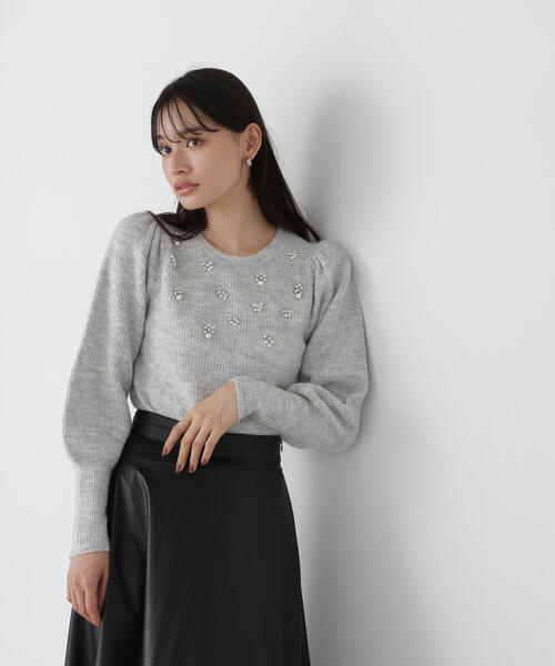 「NATURAL BEAUTY BASIC」 長袖ニット FREE グレー レディース_画像6