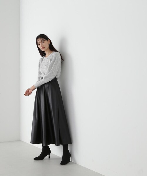 「NATURAL BEAUTY BASIC」 長袖ニット FREE グレー レディース_画像7