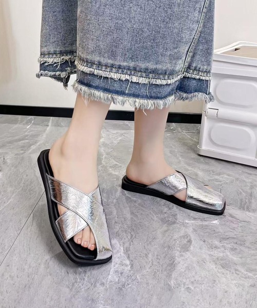 shoes365 サンダル クロスデザインサンダル (SS) レディース