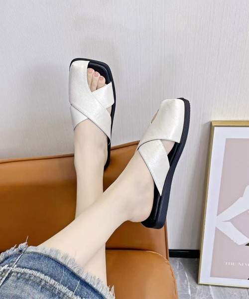 shoes365 サンダル クロスデザインサンダル (SS) レディース