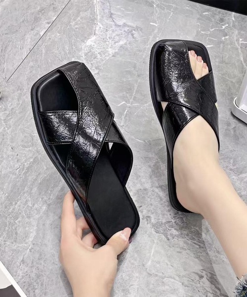 shoes365 サンダル クロスデザインサンダル レディース