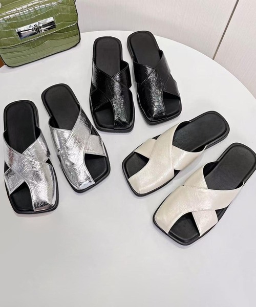 shoes365 サンダル クロスデザインサンダル (SS) レディース