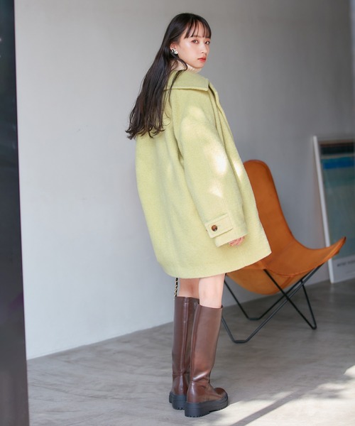 【未使用】DISCOAT ベージュ ウール ピーコート VIS（ビス） ピーコート FREE ベージュ レディース : ZOZOTOWN Yahoo