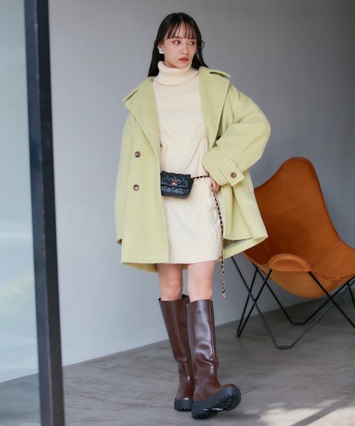 VIS（ビス） ピーコート FREE ベージュ レディース : ZOZOTOWN Yahoo